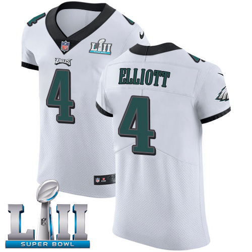 Nike Eagles #4 Jake Elliott White Super Bowl LII Men's Stitched NFL Vapor Untouchable Elite Jersey